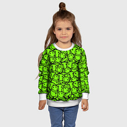 Свитшот детский Nirvana green logo smile, цвет: 3D-белый — фото 2