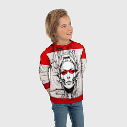 Свитшот детский Футуристичная женщина-андроид, цвет: 3D-красный — фото 2