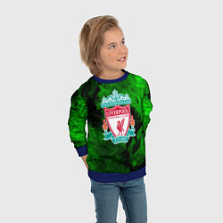 Свитшот детский Liverpool green fire, цвет: 3D-синий — фото 2