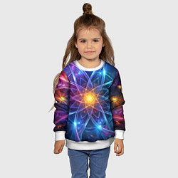 Свитшот детский Космический закрученный узор-лотос: энергия вселен, цвет: 3D-белый — фото 2