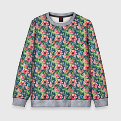 Детский свитшот Маки и синицы паттерн