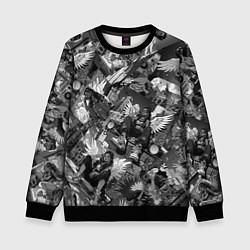 Детский свитшот Городской ангел с крыльями в стиле аниме