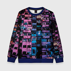 Свитшот детский Панельки мультяшные паттерн-текстура, цвет: 3D-синий