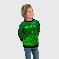 Свитшот детский Hitman - green gradient посередине, цвет: 3D-черный — фото 2
