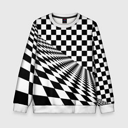 Детский свитшот Шахматная психоделика иллюзия