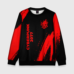 Свитшот детский Cyberpunk 2077 - red gradient вертикально, цвет: 3D-черный