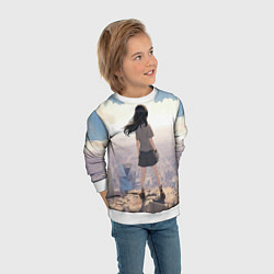 Свитшот детский Девушка аниме, цвет: 3D-белый — фото 2