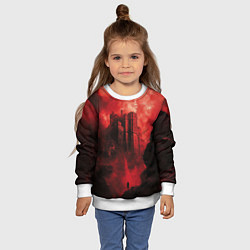 Свитшот детский Путник под багровым замком, цвет: 3D-белый — фото 2