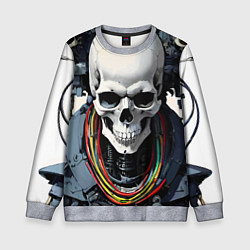 Свитшот детский Cool cyber skull - ai art fantasy, цвет: 3D-меланж