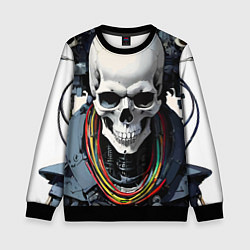 Свитшот детский Cool cyber skull - ai art fantasy, цвет: 3D-черный