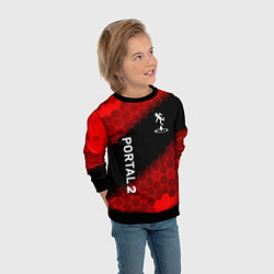 Свитшот детский Portal hexagon pattern, цвет: 3D-черный — фото 2