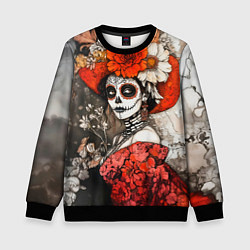 Свитшот детский Катрина в красном, цвет: 3D-черный