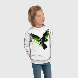 Свитшот детский Зеленый орел, цвет: 3D-белый — фото 2