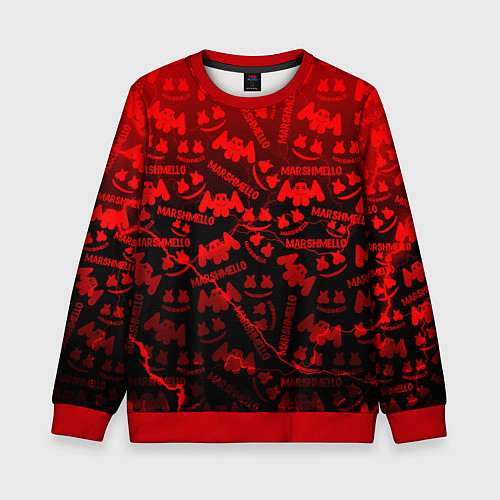 Детский свитшот Marshmello storm / 3D-Красный – фото 1