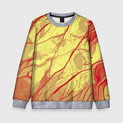 Детский свитшот Жёлто-красный абстрактная каменная текстура