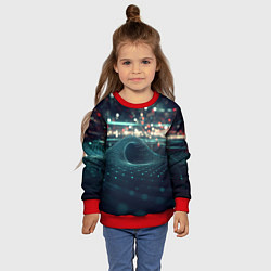 Свитшот детский Кибернетическое пространство, цвет: 3D-красный — фото 2