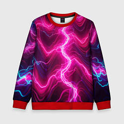 Свитшот детский Pink lightnings - ai art fantasy, цвет: 3D-красный