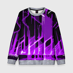 Свитшот детский Abstract purple stripes on a black background, цвет: 3D-меланж