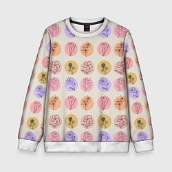 Детский свитшот Паттерн с цветами на кругах