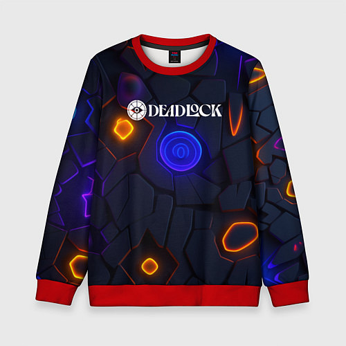 Детский свитшот Deadlock logo текстурные плиты / 3D-Красный – фото 1