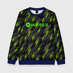 Свитшот детский Deadlock зеленые молнии, цвет: 3D-синий