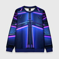 Свитшот детский Неоновая световая конструкция, цвет: 3D-синий