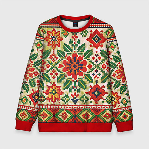 Детский свитшот Славянский узор и орнамент / 3D-Красный – фото 1