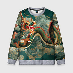 Детский свитшот Японский дракон контрасты
