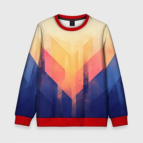 Детский свитшот Abstract art - geometric shapes / 3D-Красный – фото 1