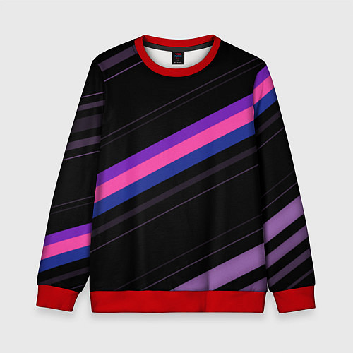 Детский свитшот Неоновые полосы / 3D-Красный – фото 1