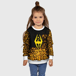 Свитшот детский Скайрим голд, цвет: 3D-белый — фото 2