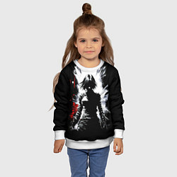 Свитшот детский Воин девушка, цвет: 3D-белый — фото 2