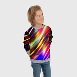 Свитшот детский Неоновая абстракция линии, цвет: 3D-меланж — фото 2