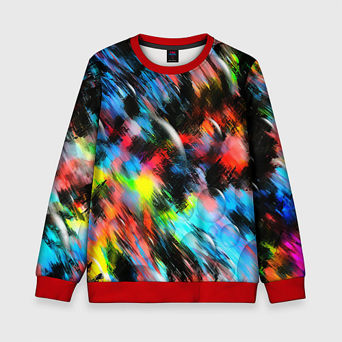 Детский свитшот Цветные краски абстракция / 3D-Красный – фото 1