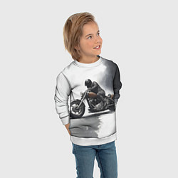 Свитшот детский Крутой байкер скетч, цвет: 3D-белый — фото 2