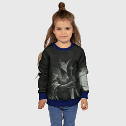 Свитшот детский Подземный босс-рыцарь, цвет: 3D-синий — фото 2