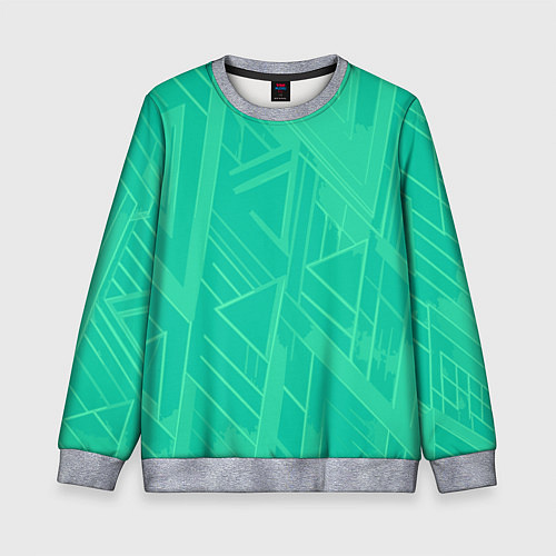 Детский свитшот Мятный зелёный однотонный геометричный / 3D-Меланж – фото 1