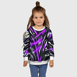 Свитшот детский Фиолетовая энергетическая абстракция, цвет: 3D-белый — фото 2