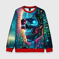 Свитшот детский Cool cyber skull - neon glow, цвет: 3D-красный