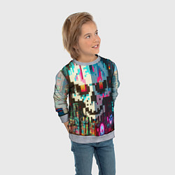 Свитшот детский Череп-небоскрёб Майнкрафт, цвет: 3D-меланж — фото 2