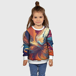 Свитшот детский Акриловая абстракция в стиле Vallejo, цвет: 3D-белый — фото 2