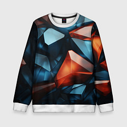 Свитшот детский Синие и янтарные камни, цвет: 3D-белый