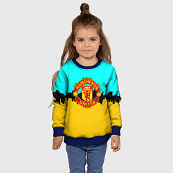 Свитшот детский Манчестер Юнайтед текстура, цвет: 3D-синий — фото 2