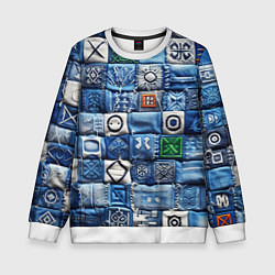 Детский свитшот Геймерский пиксельный пэчворк