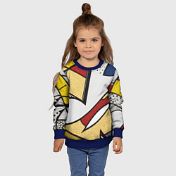 Свитшот детский Абстракция в стиле поп-арт, цвет: 3D-синий — фото 2
