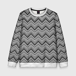 Детский свитшот Серо белый геометрический узор зигзаг