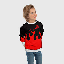 Свитшот детский Linkin park logo fire, цвет: 3D-белый — фото 2