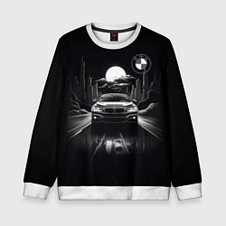 Свитшот детский BMW black and white, цвет: 3D-белый