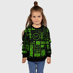 Свитшот детский Twenty one pilots neon, цвет: 3D-черный — фото 2