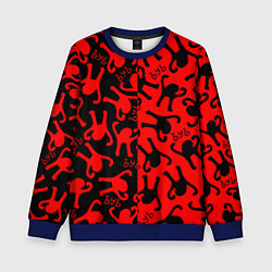 Свитшот детский ЪУЪ съука mem pattern, цвет: 3D-синий
